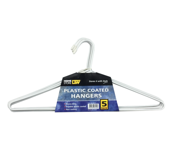 LTW Plastic Coated Hangers 5pk