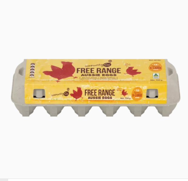 CommunityCo Free Range Eggs XL 12pk 700g