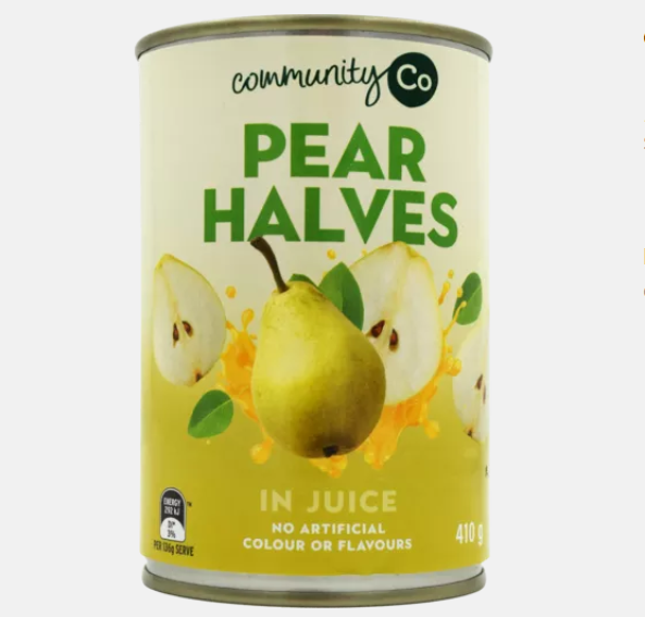 Community Co Pear Halves in Juice 410g