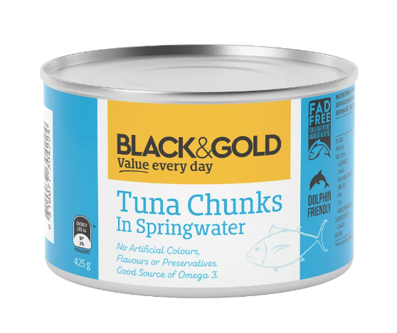 Black & Gold Tuna in Springwater 425g