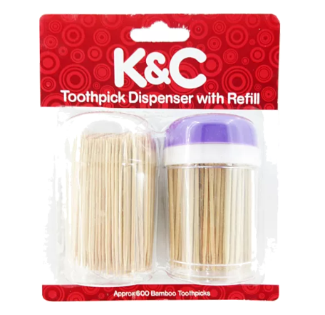 K&C Toothpick Dispenser with Refill 600pk