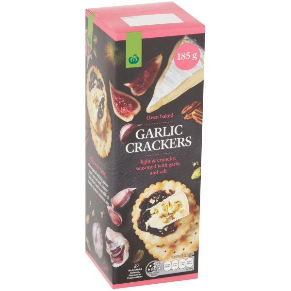 Woolworths Garlic Crackers 185g