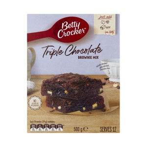 Betty Crocker Triple Choc Fudge Brownie Mix 500g