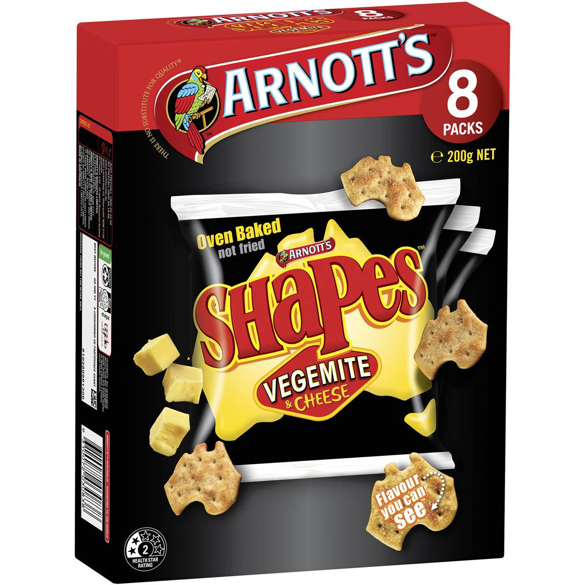 Arnott's Shapes Mini Vegemite & Cheese 8pk