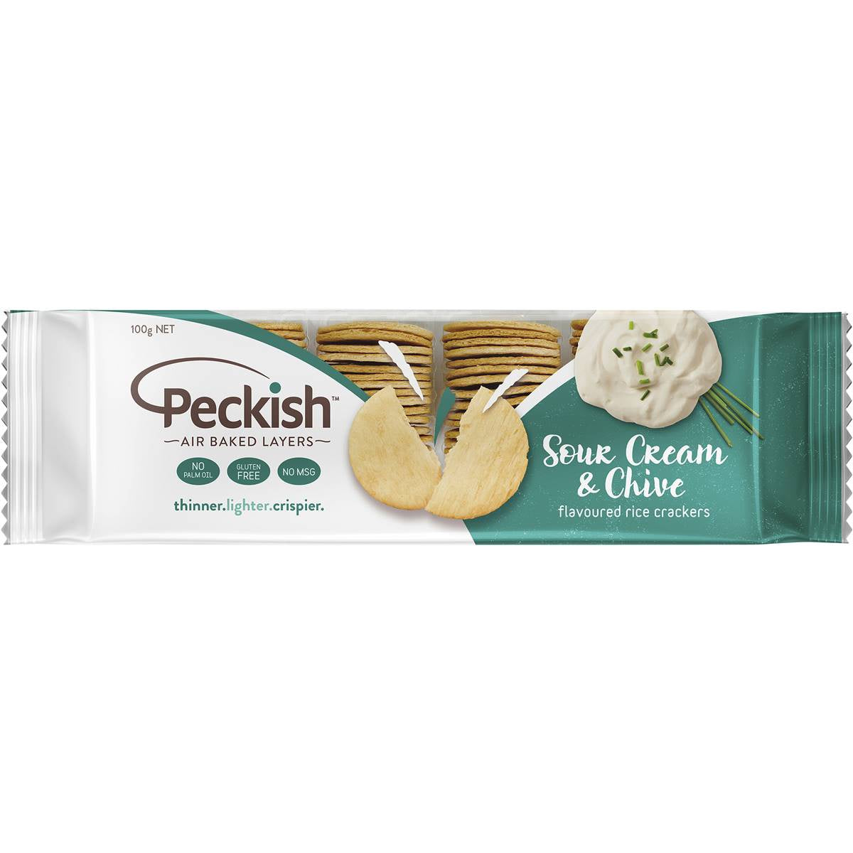 Peckish Rice Thins Sour Cream & Chives 100g