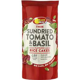 SunRice Rice Cakes Thin Tomato & Basil 160g