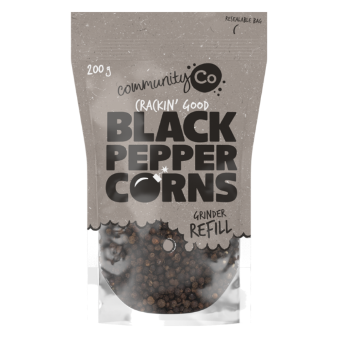 Community Co Black Peppercorns Refill Pouch 200g