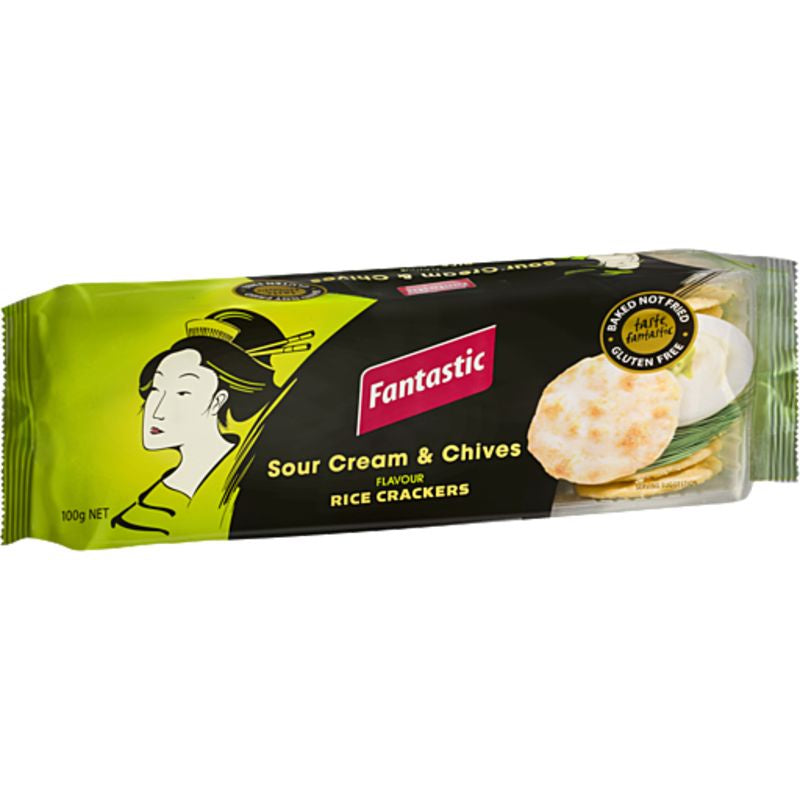 Fantastic Rice Crackers Sour Cream & Chives 100g