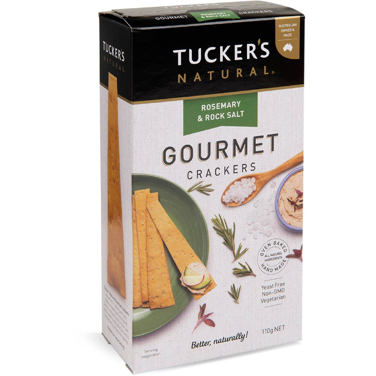 Tucker's Natural Gourmet Crackers Rosemary & Sea Salt 110g