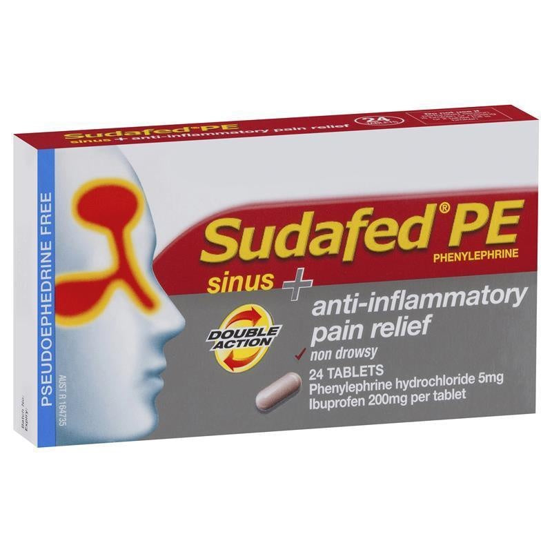 Sudafed Tablets PE Double Action Sinus 10pk