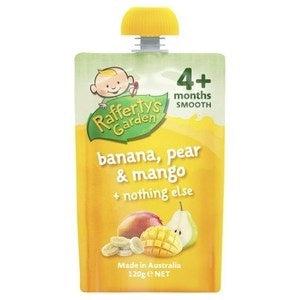 Rafferty's Garden Banana Pear & Mango 4M 120g