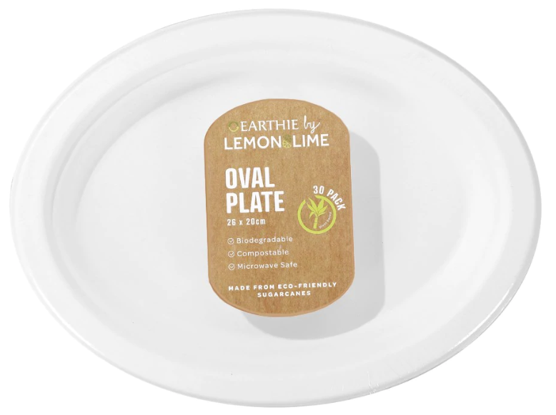 Lemon&Lime Disposable Oval Plate 26x22cm 30pk