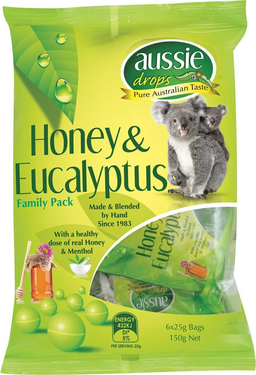 Aussie Drops Eucalyptus & Honey Share Pack 25g 6pk